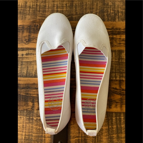 White slip on shoes